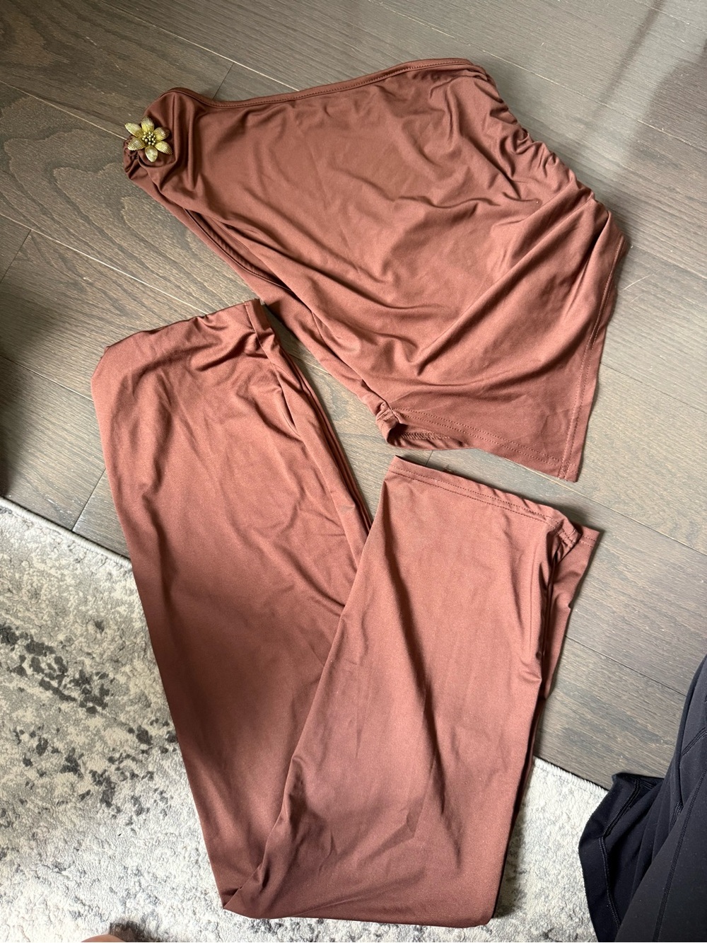 Women’s Rust Brown Strapless Jumpsuit